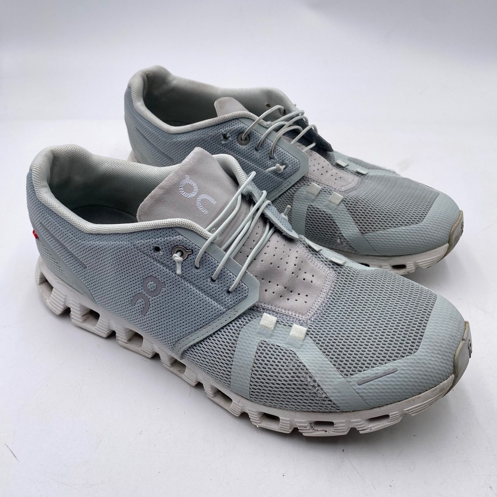 On Cloud 5 Running Shoes Mens 11 Glacier White Swiss Sneakers 59.98024